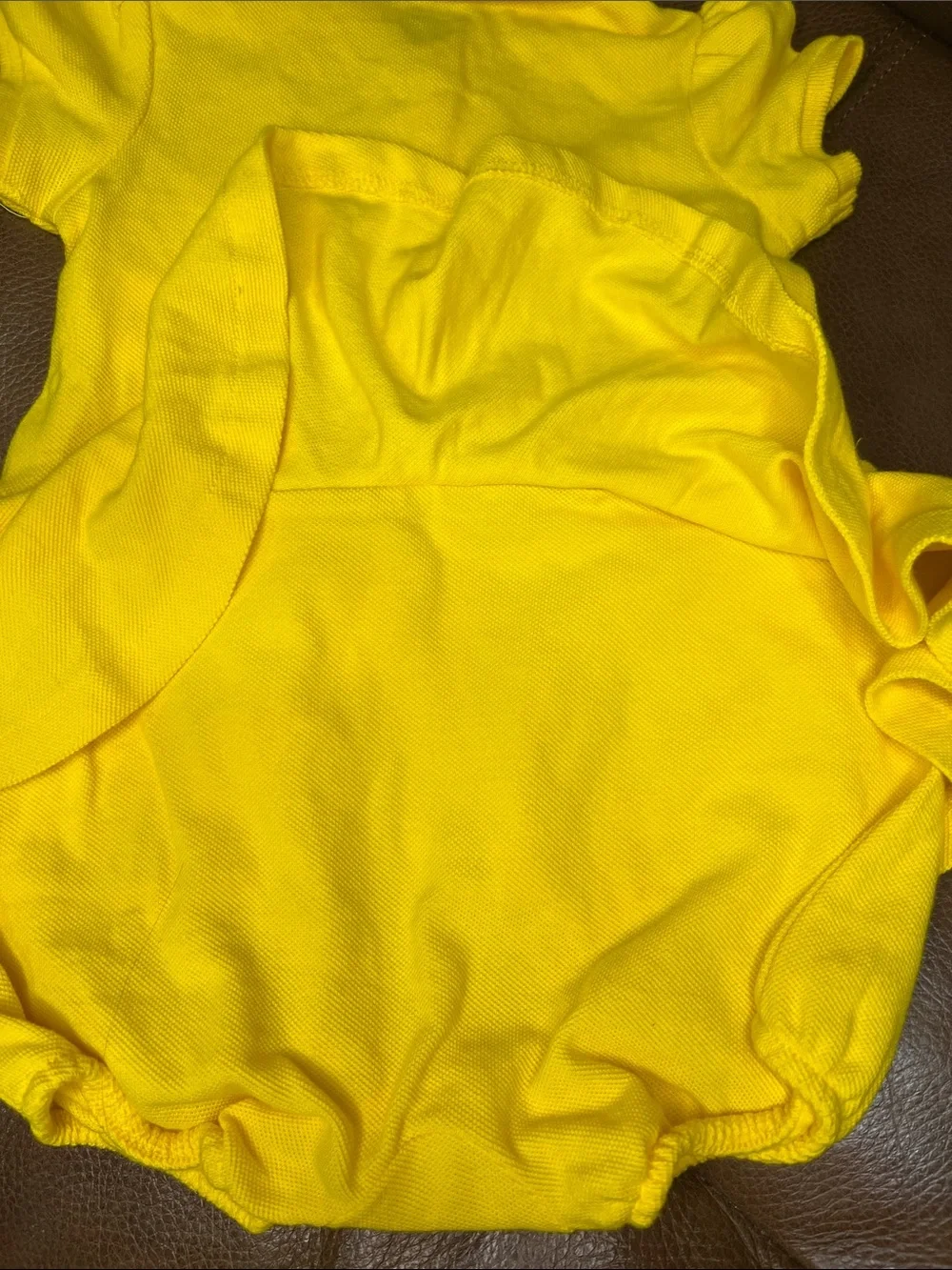 Ralph Lauren Bright Yellow Baby Polo Peplum Romper